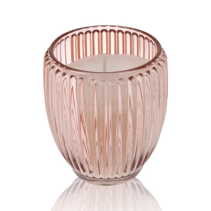 CANDELA IN VETRO 9X9CM 4COLORI